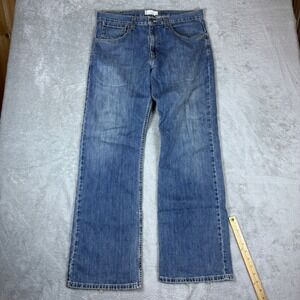 SilverTab Jeans Mens 33x32 (Fits 36x33)‎ True Boot Blue Whiskered Faded Stretch